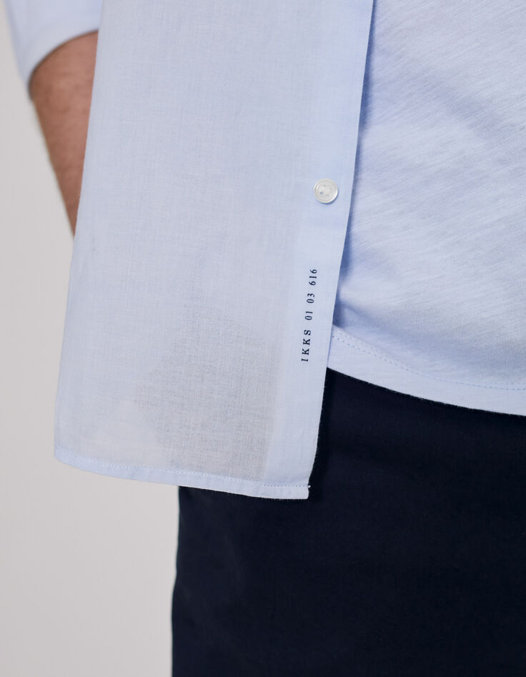 Men&rsquo;s sky blue voile SLIM shirt-5