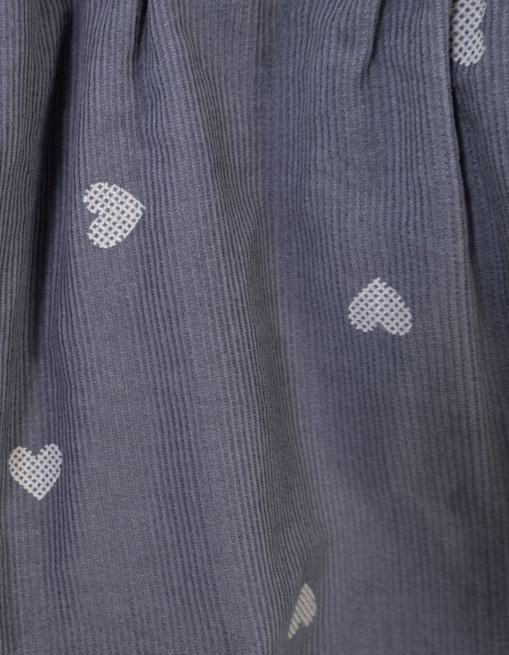 Korte blauwe fluwelen rok hartmotief meisjes-9 Korte blauwe fluwelen rok hartmotief meisjes-9