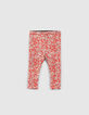 Leggings réversible rouge imprimé et noir bébé fille-3