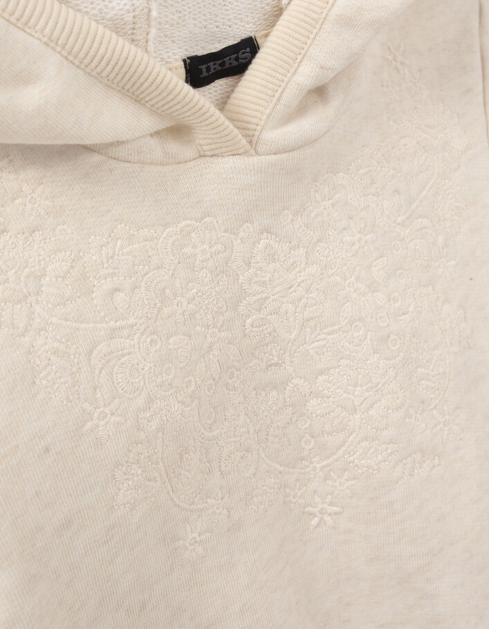 Girls’ beige hoodie embroidered on front - IKKS