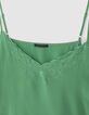 Top lencero de seda verde bordado calavera mujer-2
