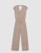 Pantal&oacute;n de mujer de l&uacute;rex en espiga beige-8