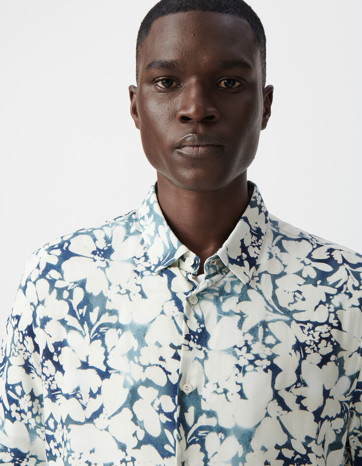 Chemise REGULAR encre LENZING™ ECOVERO™ floral aquarellé Homme-4