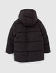 Boys’ black and mocha reversible long padded jacket-3