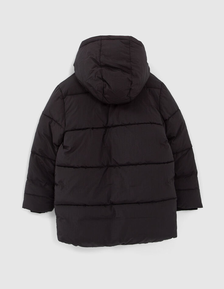 Boys’ black and mocha reversible long padded jacket-3
