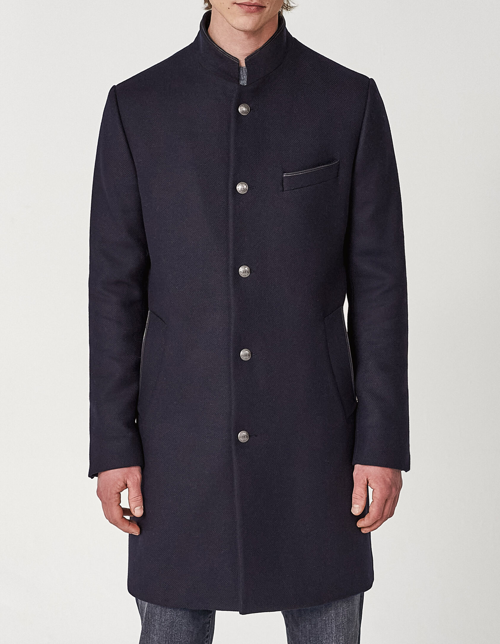 Men's dark navy officer-style coat