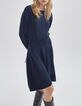 Robe pull marine tricot avec boutons-bijou Femme-1