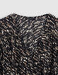 Robe portefeuille noire imprimé fusain Femme-5