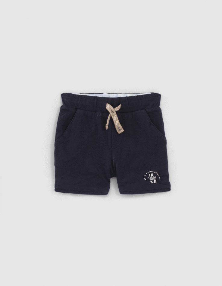 Bermuda réversible marine et tie and dye bébé garçon-1