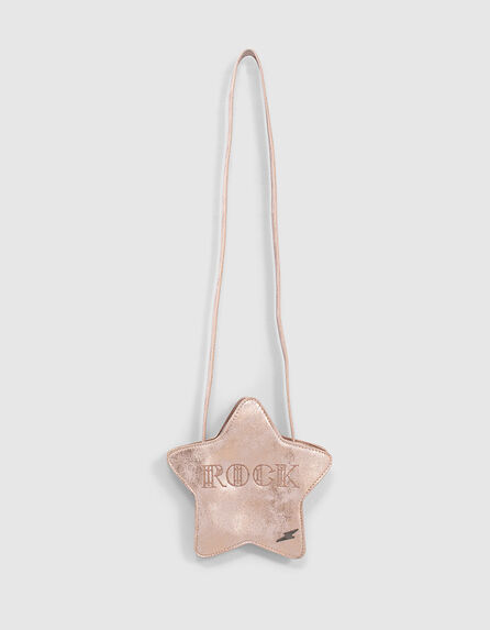 Hellrosa irisierende Mädchenhandtasche in Sternform