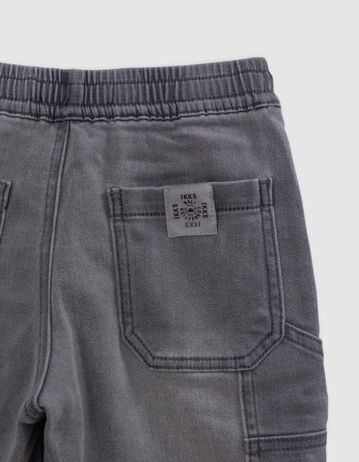 Graue Jungen-JOGGER-LOOSE-Bermudas, Waterless-8