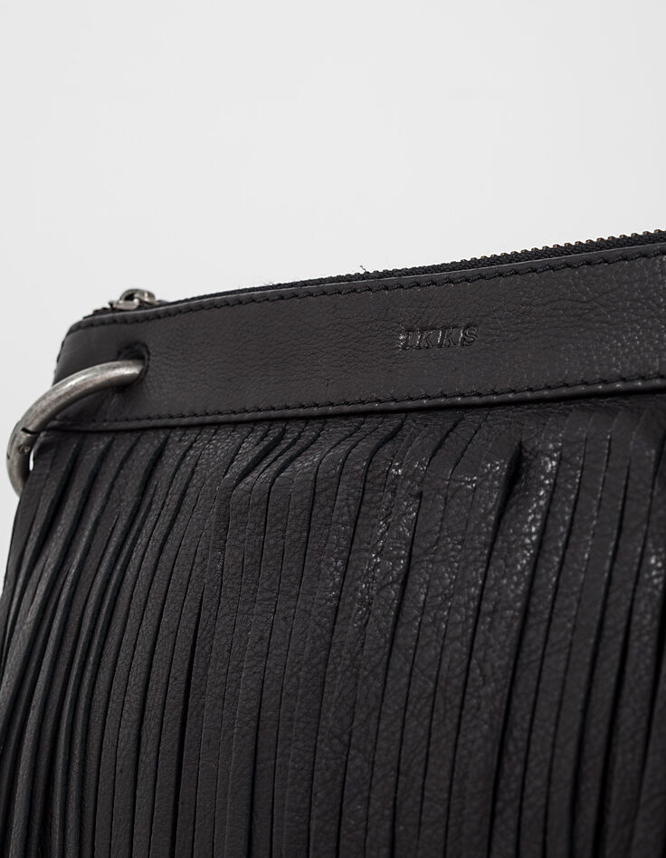 Damenledertasche The Reporter mit zwei Fächern, Schwarz-4
