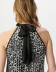 Top gris poliéster reciclado estampado pantera mujer-4