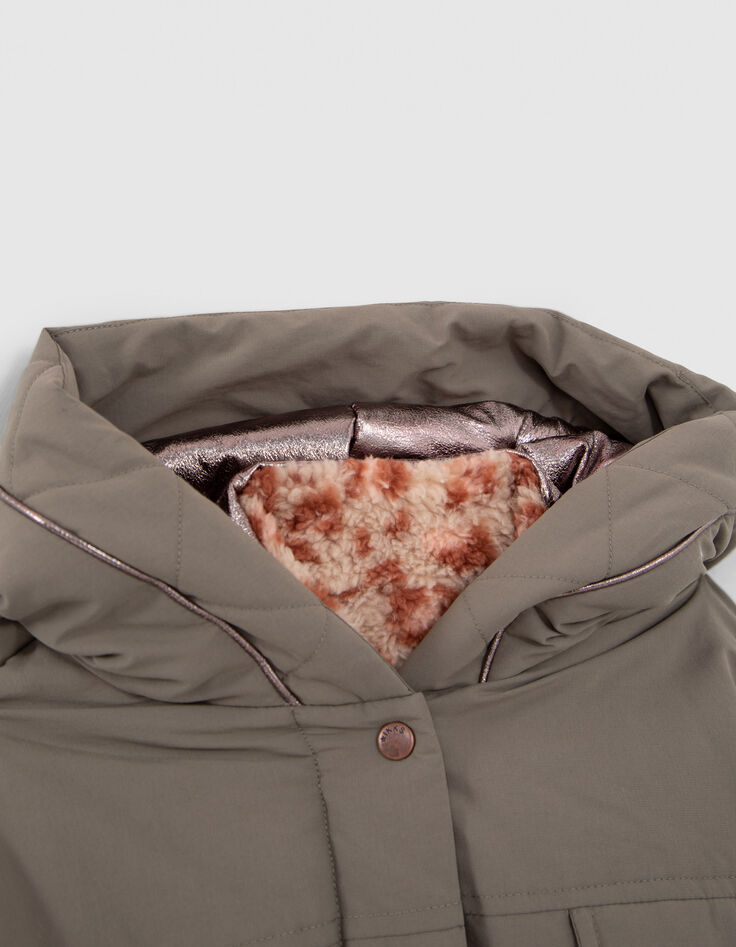 3-in-1 kaki gevoerde parka en omkeerbaar jasje meisjes-4