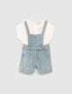 Conjunto peto vaquero y camiseta bebé niña-1