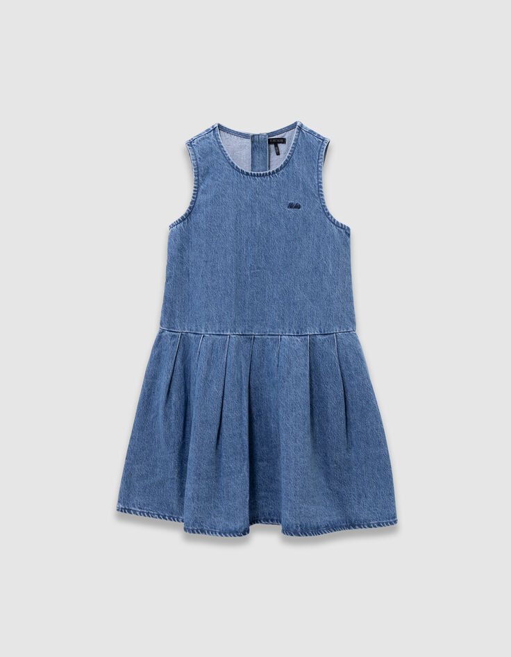 Girls’ 2-in-1 denim dress and zip-neck sweatshirt-2 Girls’ 2-in-1 denim dress and zip-neck sweatshirt-2