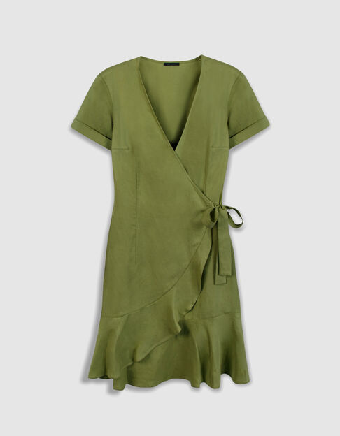 Robe courte verte forme portefeuille Femme - IKKS