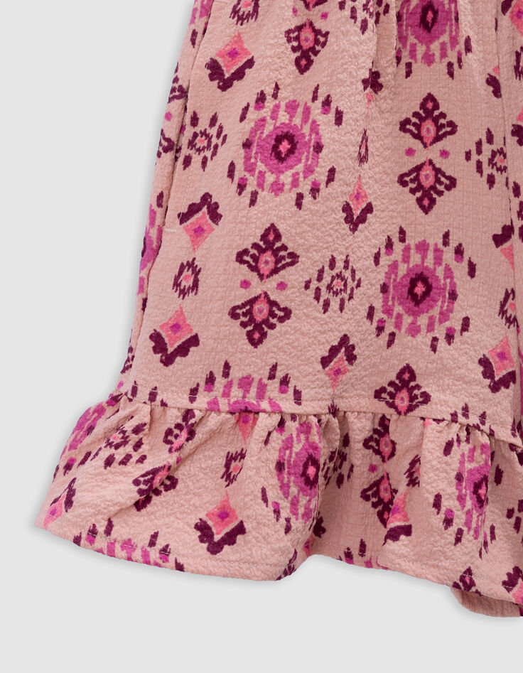 Roze korte jumpsuit maxi etnische print meisjes-6