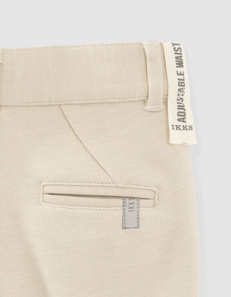 Baby boys’ light beige marl chinos with braces-4