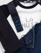 Ensemble 2-en-1 T-shirt et salopette jean bébé garçon-8
