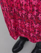 Roze plooirok met origamibloemenprint voor dames-5