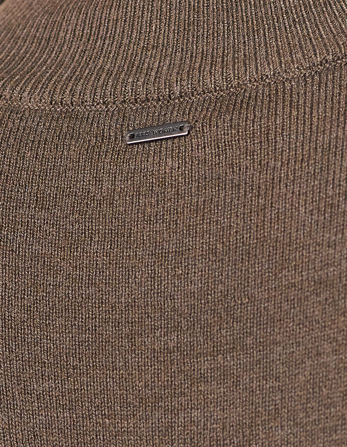 Women’s khaki military-style beaded roll neck sweater-6