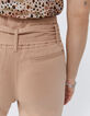 Pantalon cigarette Desert taille haute ceinturée Femme-5