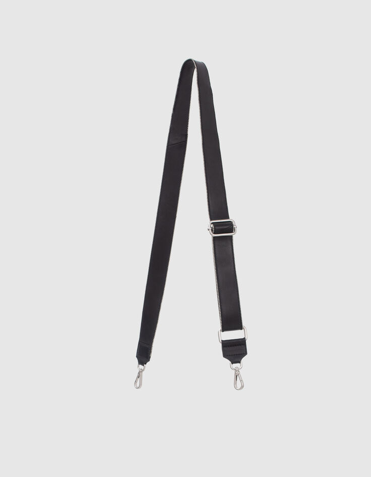 Women&rsquo;s black leather microbead-edged 111 strap-1