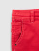 Bermudas vaquero rojo cintura elástica niño-4