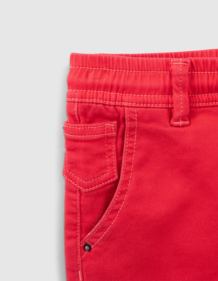 Bermudas vaquero rojo cintura elástica niño-4