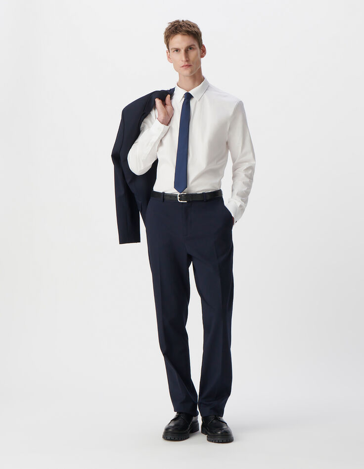 Pantalon de costume DROIT marine maille Milano Homme-1