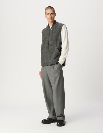 Men’s grey boiled wool waistcoat - IKKS