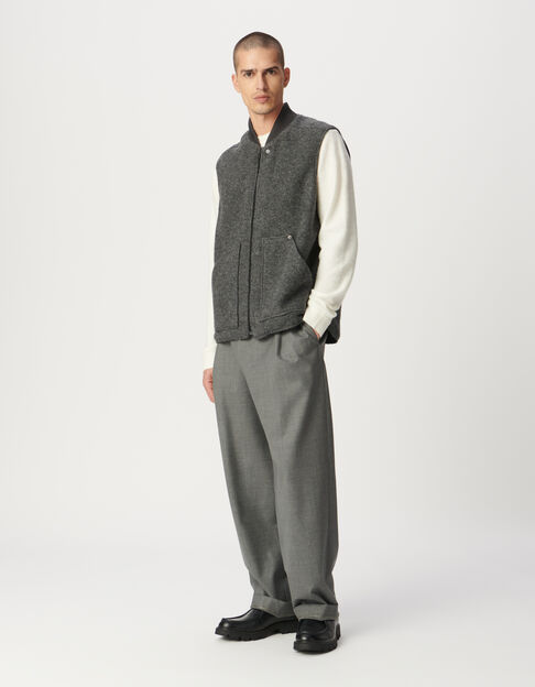 Men’s grey boiled wool waistcoat - IKKS