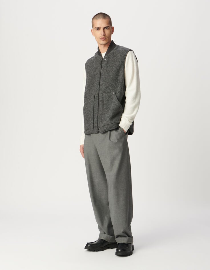 Men’s grey boiled wool waistcoat-1 Men’s grey boiled wool waistcoat-1