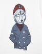 Wei&szlig;es Jungenshirt mit Hund mit M&uuml;tze -4