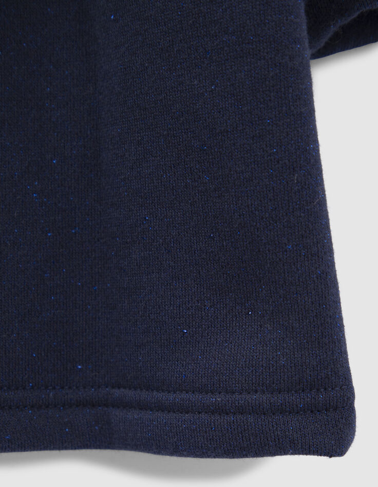 Girls’ navy glittery hooded sweatshirt dress-6