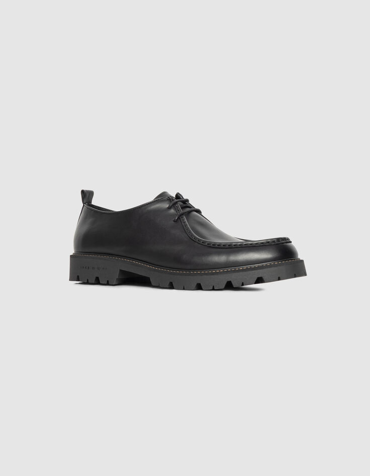 Derbies noirs vintage cuir Homme-2