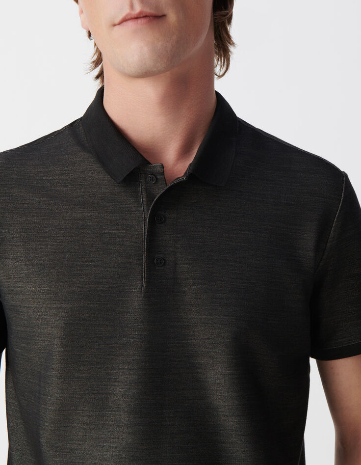Men’s grey SEAWOOL® semi-plain knit polo shirt-4