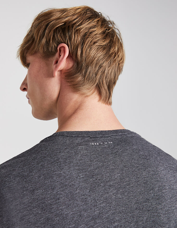 Men’s charcoal grey and white 2-in-1 T-shirt-4 Men’s charcoal grey and white 2-in-1 T-shirt-4