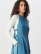 Robe longue en jean waterless ouverte côtés-6