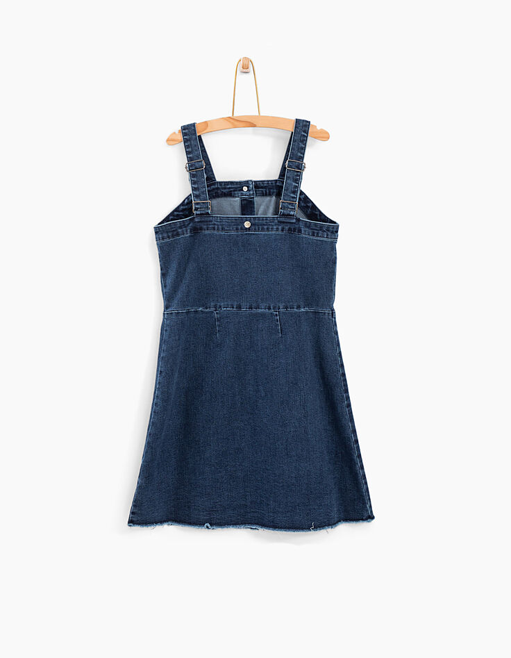 Vestido-peto 2 en 1 vaquero con camiseta niña-6