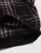 Boy's black recycled sherpa plaid sweatshirt-6