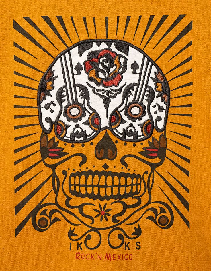 Tee-shirt jaune visuel calavera garçon-2 Tee-shirt jaune visuel calavera garçon-2