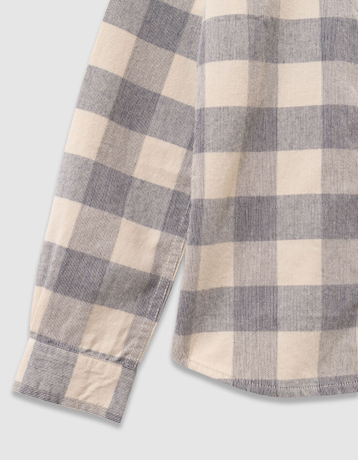 Boys’ grey blue velvet check shirt-4