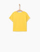 Tee-shirt jaune moyen HAPPINESS Festival fille-4