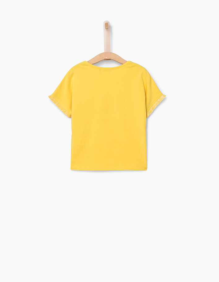 Girls’ medium yellow HAPPINESS Festival T-shirt - IKKS