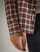 Chemise SLIM rouge &agrave; motif carreaux Homme-4