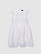 Robe patineuse blanche rayures ajourées dentelle fille-3