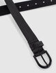 Ceinture noire en cuir relief tressage Homme-4