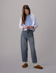 Blaue Mädchen-Ballonjeans mit Kordel-6